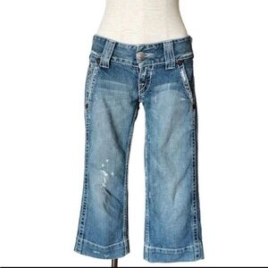 True Religion Cropped Blue Jeans